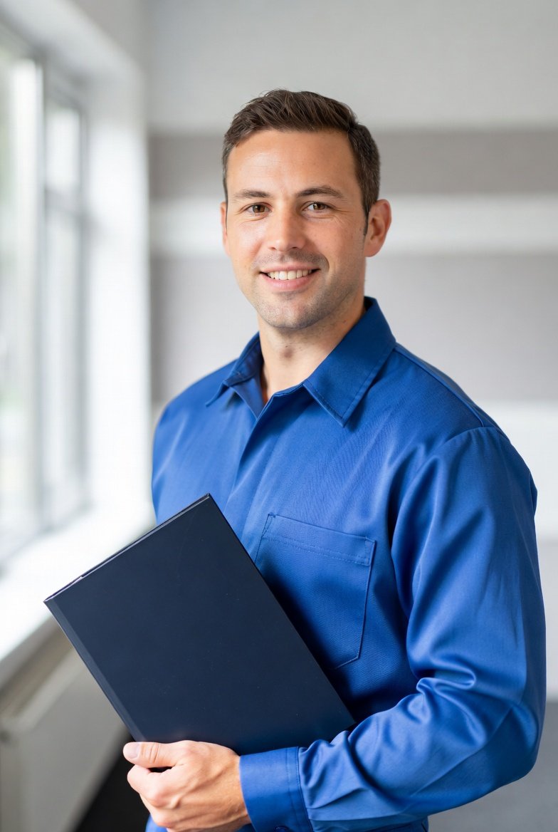 tdlr electrician ce course 4 hours — electrician holding a closed portfolio after completing online CE