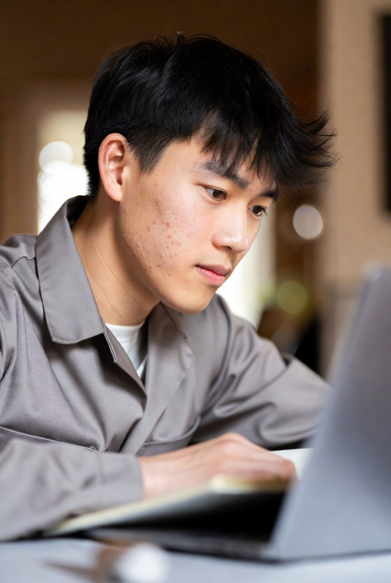 apprentice electrician renewal — apprentice electrician completing CE course on laptop